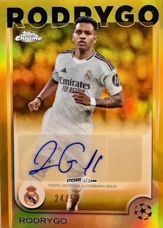 Figurina Rodrygo - Chrome Uefa Club Competitions 2024-2025 n. CA-RY - Topps