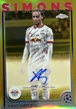 Figurina Xavi Simons - Chrome Uefa Club Competitions 2024-2025 n. CA-XS - Topps