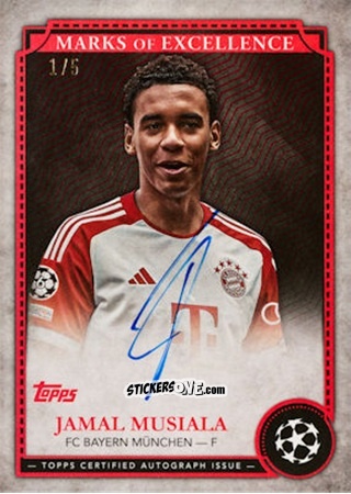 Cromo Jamal Musiala - Chrome Uefa Club Competitions 2024-2025 n. EX-JM1 - Topps