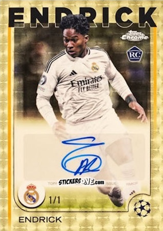 Figurina Endrick - Chrome Uefa Club Competitions 2024-2025 n. CA-E - Topps