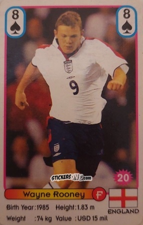 Figurina Wayne Rooney - Football Stars New Season Blue Back
 n. 20 - Akas Akbalik
