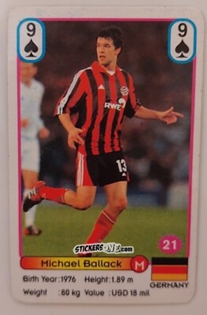 Sticker Michael Ballack - Football Stars New Season Blue Back
 n. 21 - Akas Akbalik
