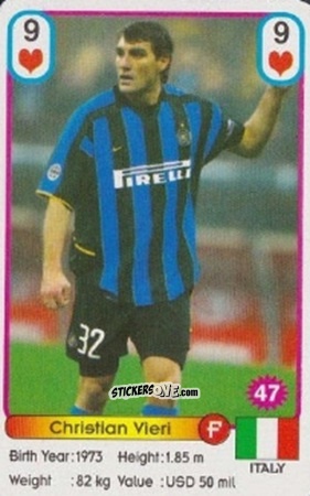 Cromo Christian Vieri - Football Stars New Season Blue Back
 n. 47 - Akas Akbalik
