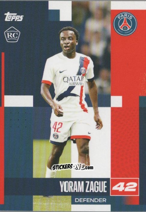 Cromo Yoram Zague - Paris Saint-Germain 2024-2025 Team Set
 n. 5 - Topps