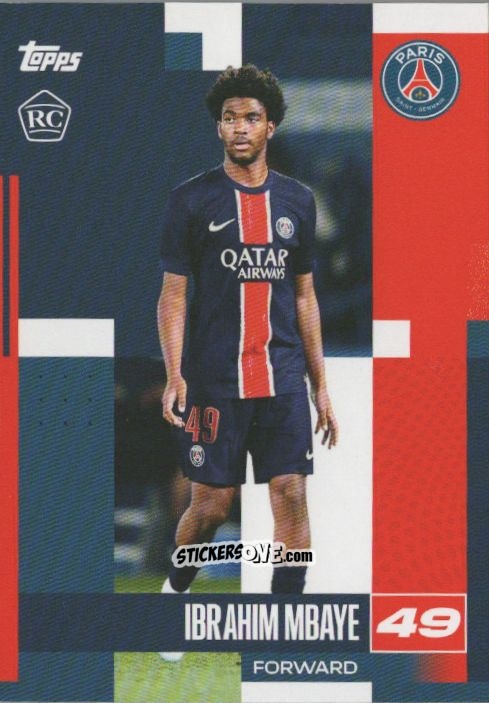 Cromo Ibrahim Mbaye - Paris Saint-Germain 2024-2025 Team Set
 n. 14 - Topps