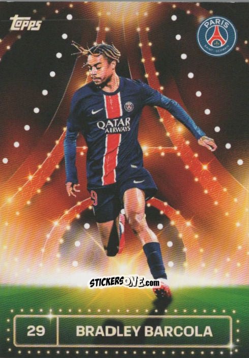 Sticker Bradley Barcola - Paris Saint-Germain 2024-2025 Team Set
 n. 29 - Topps