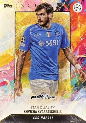 Sticker Khvicha Kvaratskhelia - Inception Uefa Club Competitions 2023-2024 n. 39 - Topps