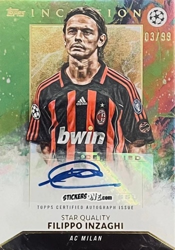 Cromo Filippo Inzaghi - Inception Uefa Club Competitions 2023-2024 n. IPA4 - Topps