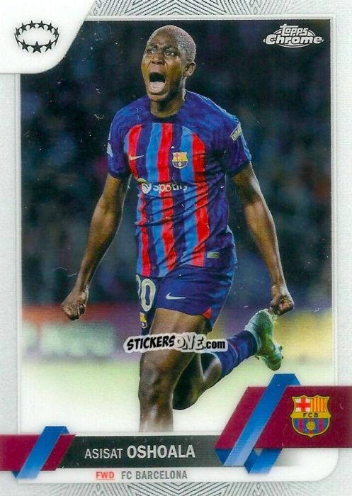 Figurina Asisat Oshoala - UEFA Women’s Champions League Chrome 2022-2023
 n. 84 - Topps