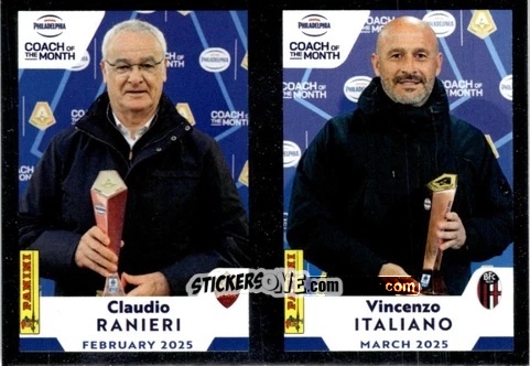 Sticker Claudio Ranieri / Vincenzo Italiano - Calciatori 2024-2025 Celebration
 n. C38 - Panini
