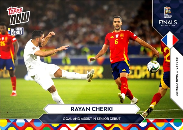 Sticker Rayan Cherki - Now Nations League Finals 2024 n. 3 - Topps