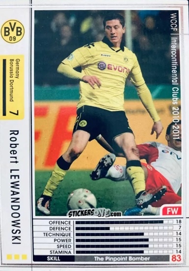 Sticker Robert Lewandowski - Sega World Club Champion Football 2010-2011
 n. 143 - Panini