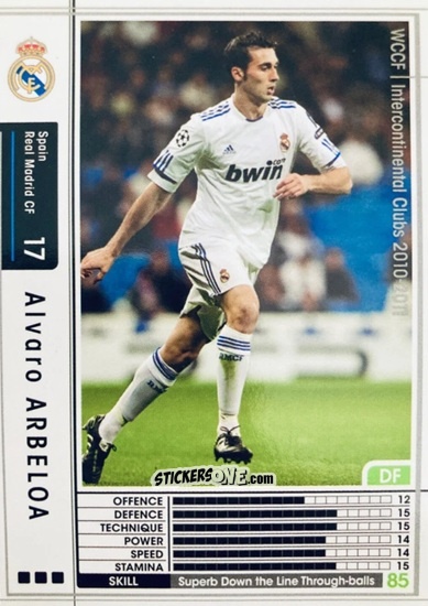 Cromo Alvaro Arbeloa - Sega World Club Champion Football 2010-2011
 n. 290 - Panini