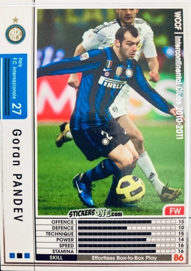 Sticker Goran Pandev - Sega World Club Champion Football 2010-2011
 n. EXTRA3 - Panini