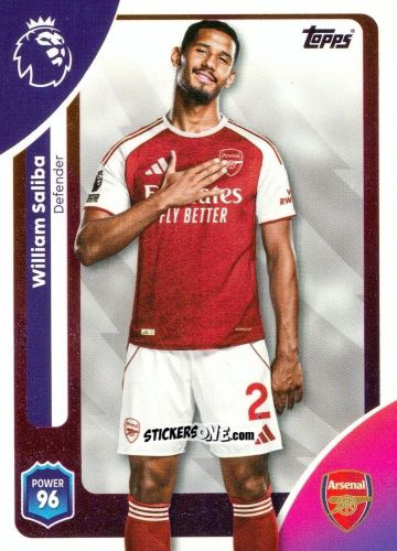 Sticker William Saliba - Premier League 2026 Trading Cards
 n. 3 - Topps