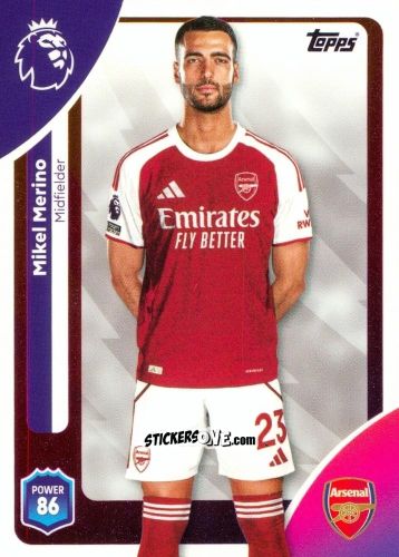 Sticker Mikel Merino - Premier League 2026 Trading Cards
 n. 6 - Topps