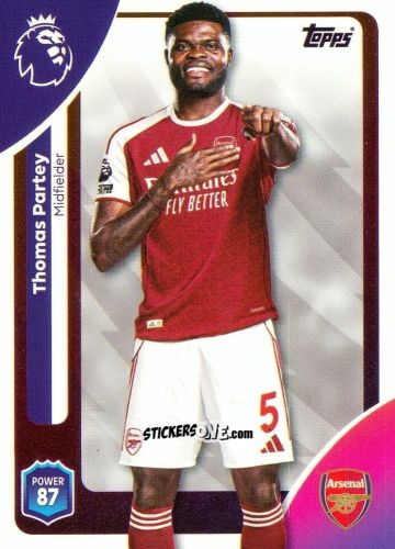 Sticker Thomas Partey - Premier League 2026 Trading Cards
 n. 7 - Topps