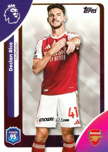 Cromo Declan Rice - Premier League 2026 Trading Cards
 n. 8 - Topps