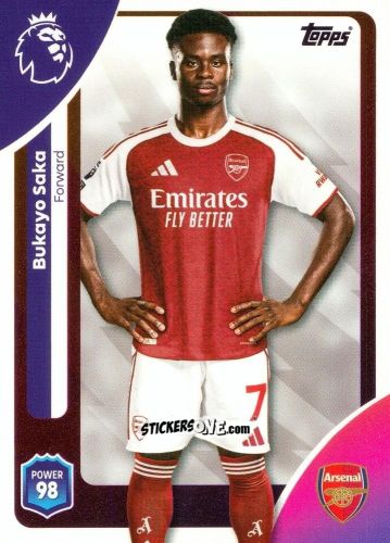 Figurina Bukayo Saka - Premier League 2026 Trading Cards
 n. 12 - Topps