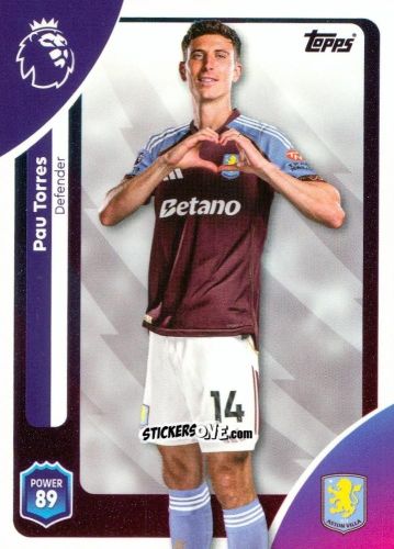 Sticker Pau Torres - Premier League 2026 Trading Cards
 n. 21 - Topps
