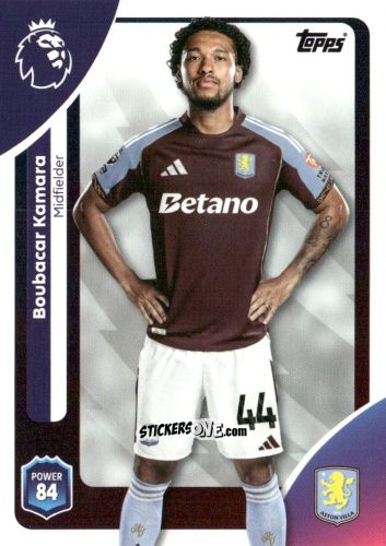Sticker Boubacar Kamara - Premier League 2026 Trading Cards
 n. 25 - Topps