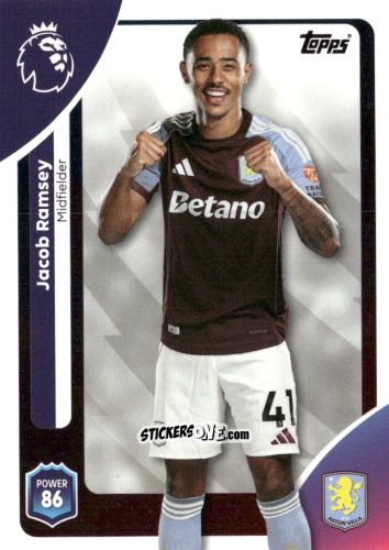 Sticker Jacob Ramsey - Premier League 2026 Trading Cards
 n. 29 - Topps