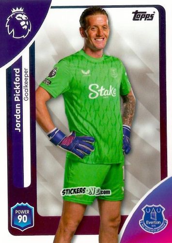 Sticker Jordan Pickford - Premier League 2026 Trading Cards
 n. 128 - Topps