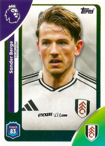 Figurina Sander Berge - Premier League 2026 Trading Cards
 n. 149 - Topps