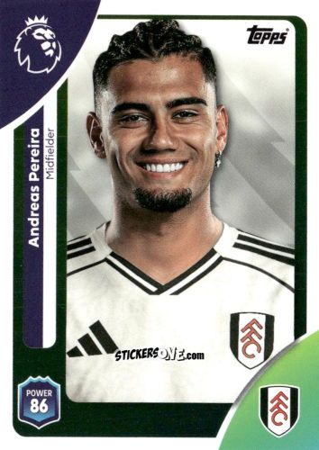 Figurina Andreas Pereira - Premier League 2026 Trading Cards
 n. 153 - Topps