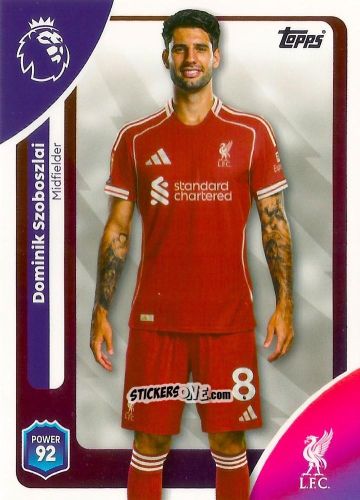 Cromo Dominik Szoboszlai - Premier League 2026 Trading Cards
 n. 171 - Topps