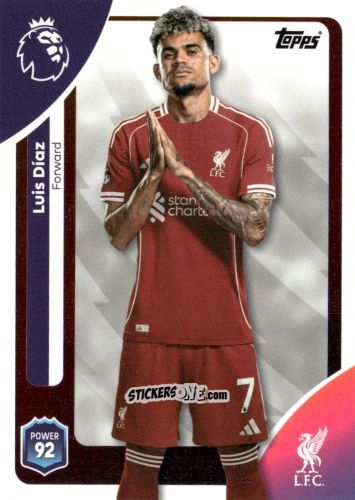 Cromo Luis Díaz - Premier League 2026 Trading Cards
 n. 173 - Topps