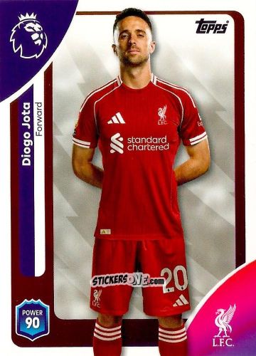 Cromo Diogo Jota - Premier League 2026 Trading Cards
 n. 176 - Topps