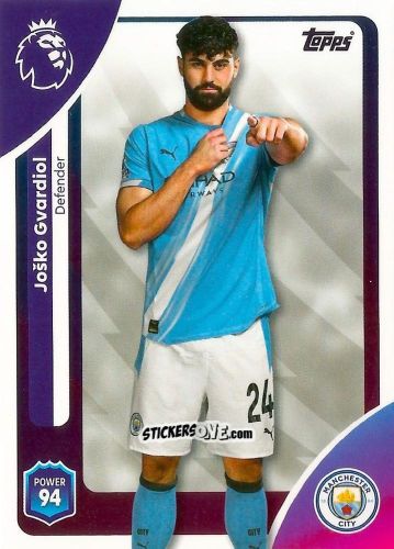Figurina Joško Gvardiol - Premier League 2026 Trading Cards
 n. 184 - Topps