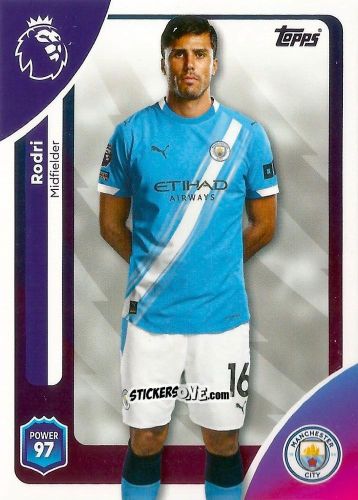 Figurina Rodri - Premier League 2026 Trading Cards
 n. 188 - Topps