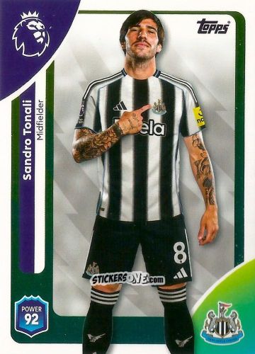 Sticker Sandro Tonali - Premier League 2026 Trading Cards
 n. 225 - Topps