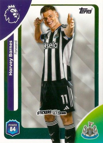 Sticker Harvey Barnes - Premier League 2026 Trading Cards
 n. 229 - Topps