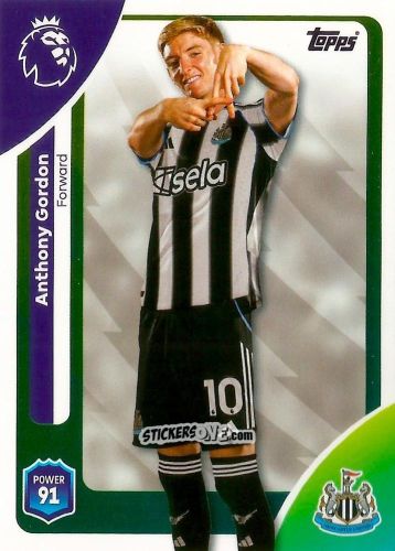 Sticker Anthony Gordon - Premier League 2026 Trading Cards
 n. 230 - Topps