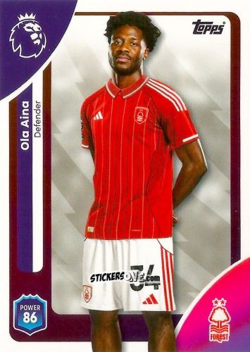 Sticker Ola Aina - Premier League 2026 Trading Cards
 n. 238 - Topps