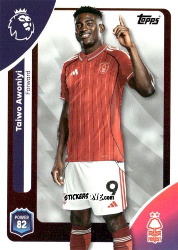 Sticker Taiwo Awoniyi - Premier League 2026 Trading Cards
 n. 248 - Topps
