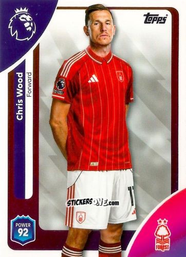 Sticker Chris Wood - Premier League 2026 Trading Cards
 n. 249 - Topps