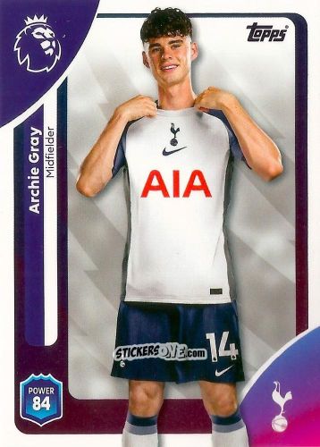 Sticker Archie Gray - Premier League 2026 Trading Cards
 n. 259 - Topps