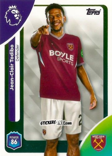 Sticker Jean-Clair Todibo - Premier League 2026 Trading Cards
 n. 273 - Topps