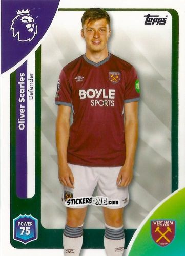 Sticker Oliver Scarles - Premier League 2026 Trading Cards
 n. 277 - Topps