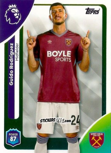 Cromo Guido Rodríguez - Premier League 2026 Trading Cards
 n. 280 - Topps