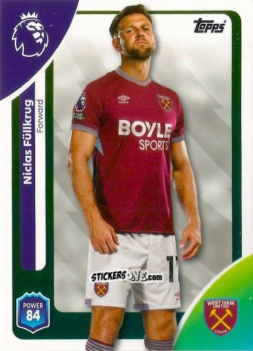 Sticker Niclas Füllkrug - Premier League 2026 Trading Cards
 n. 282 - Topps