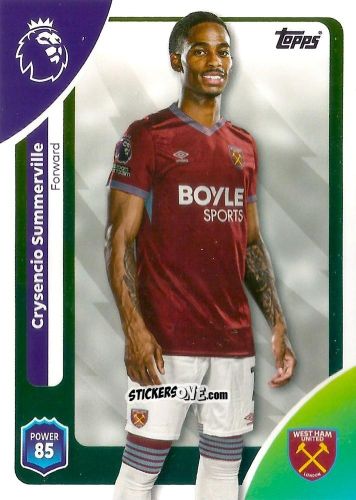 Cromo Crysencio Summerville - Premier League 2026 Trading Cards
 n. 283 - Topps