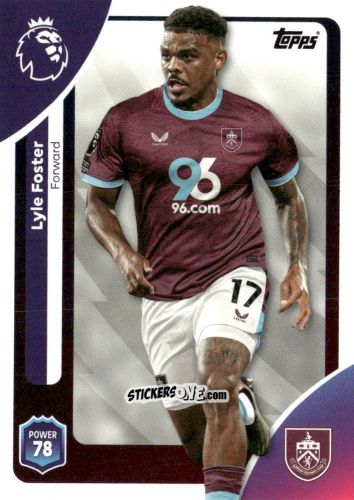 Cromo Lyle Foster - Premier League 2026 Trading Cards
 n. 318 - Topps