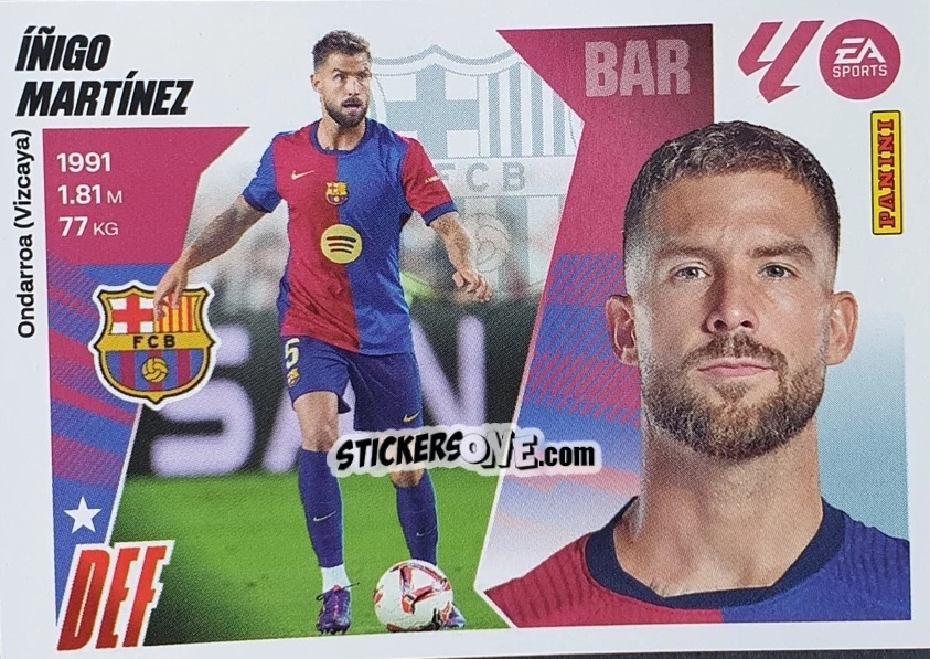 Sticker Íñigo Martínez (7) - LaLiga 2025-2026
 n. 107 - Panini