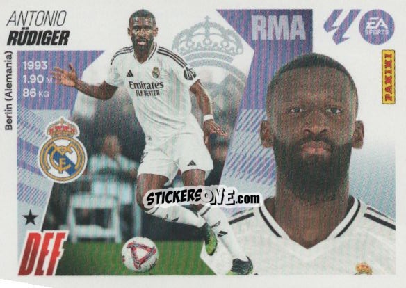 Cromo Rüdiger (7) - LaLiga 2025-2026
 n. 347 - Panini
