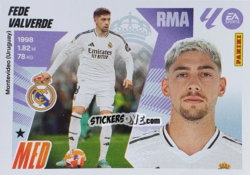 Sticker Fede Valverde (14) - LaLiga 2025-2026
 n. 355 - Panini